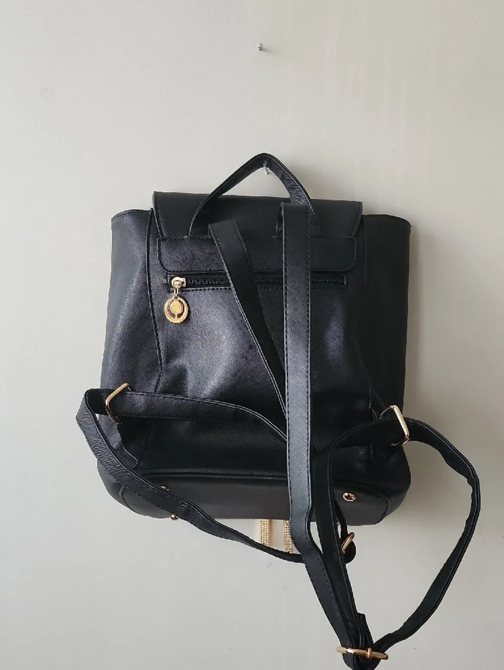 Elegant Black Women’s Backpack with Gold Hardware. Great Condition